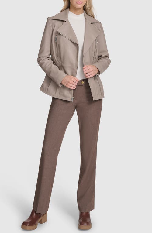 Andrew Marc Violet Leather Trench Jacket In Neutral