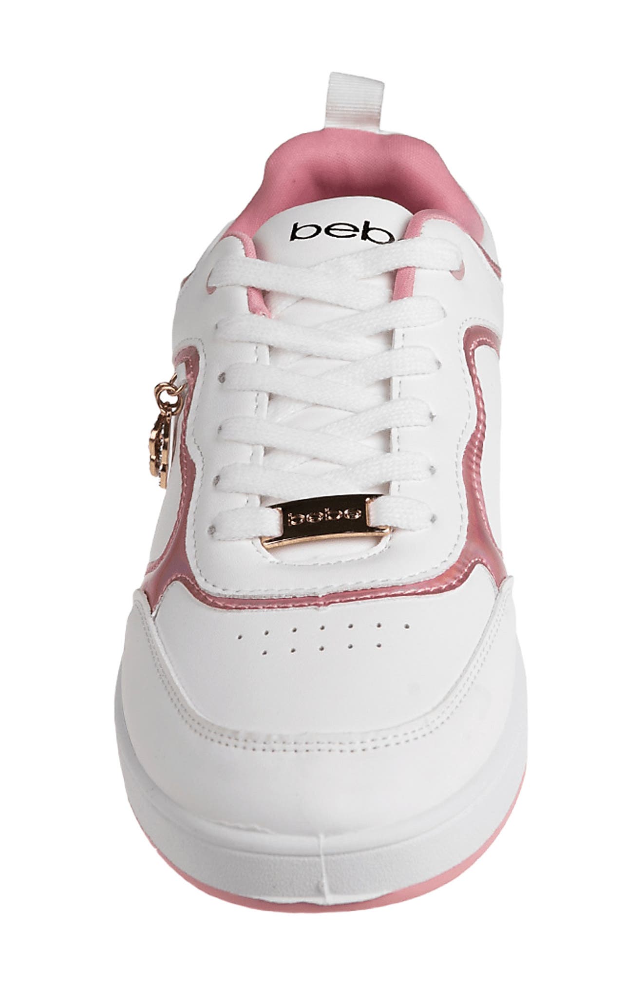 bebe Court Sneaker, Alternate, color, White Multi
