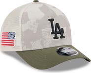 New Era Men's New Era Light Beige/Olive Los Angeles Dodgers 2025 Armed Forces Day 9FORTY M-Crown A-Frame Adjustable Hat
