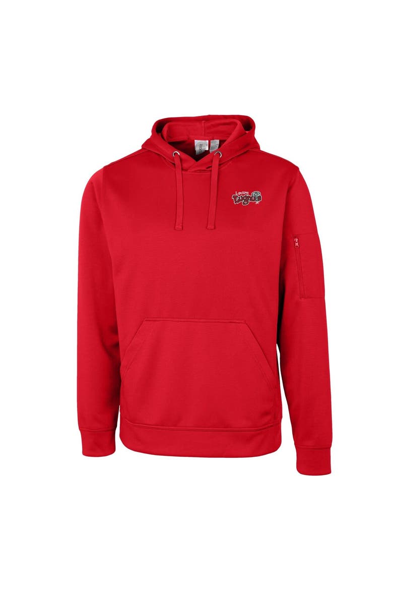 Unisex Cutter & Buck Red Lansing Lugnuts Clique Lift Eco Performance Pullover Hoodie Sweatshirt, Alternate, color, Red