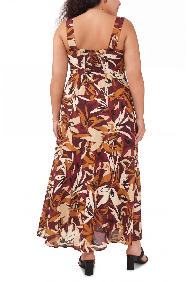 Print Sleeveless Maxi Dress, Alternate, color, RUST