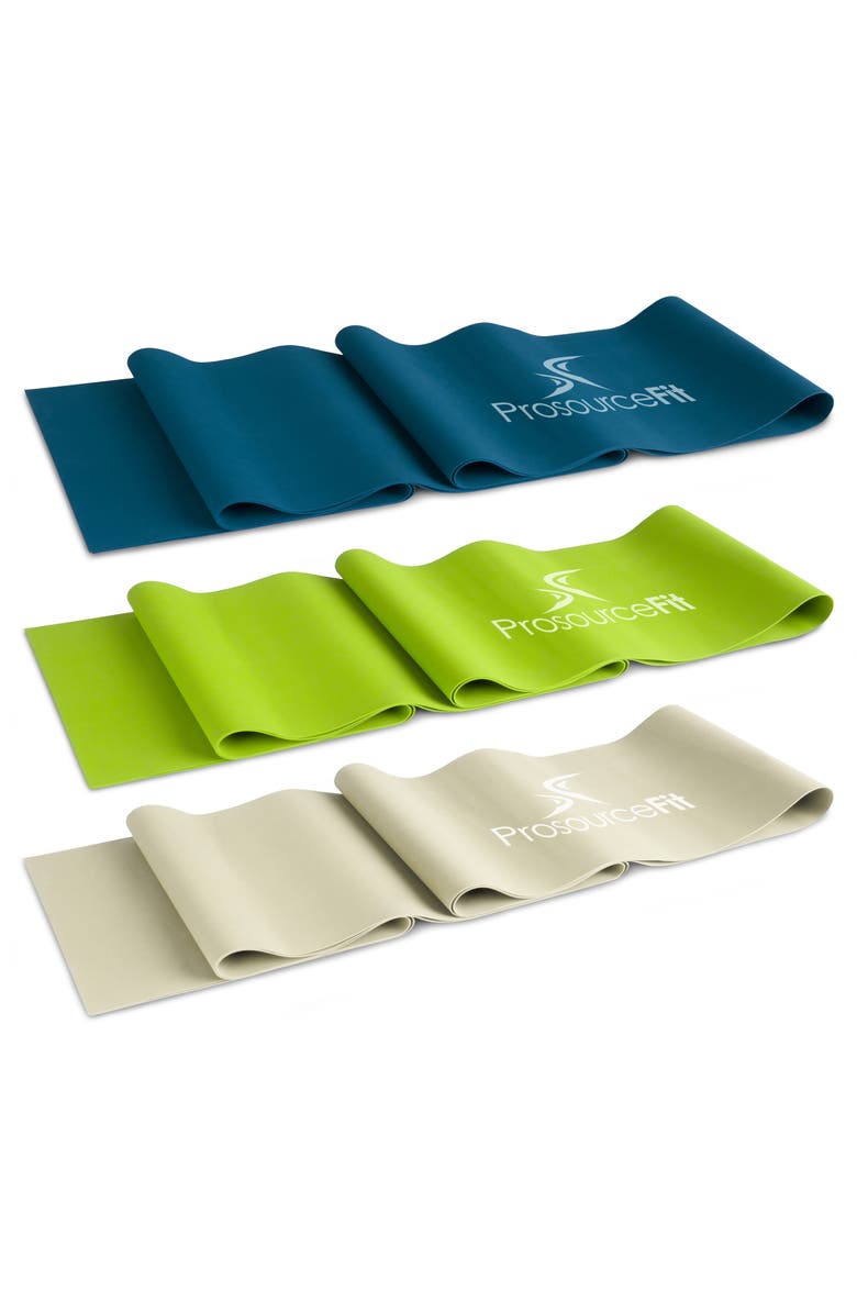 ProsourceFit Latex-Free Flat Resistance Band 3 Pack, Main, color, Assorted