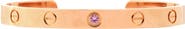 Pre-Owned Cartier Love Cuff Bracelet 18K Rose Gold with Pink Sapphire