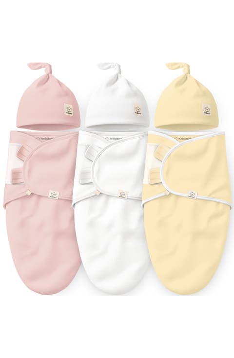 3-Pack Soothe Swaddle Wraps with Knot Hats