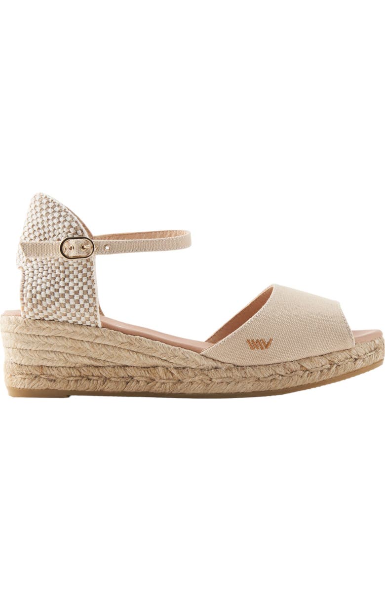 VISCATA Cavall Canvas Espadrille Sandal Wedges, Main, color, Beige