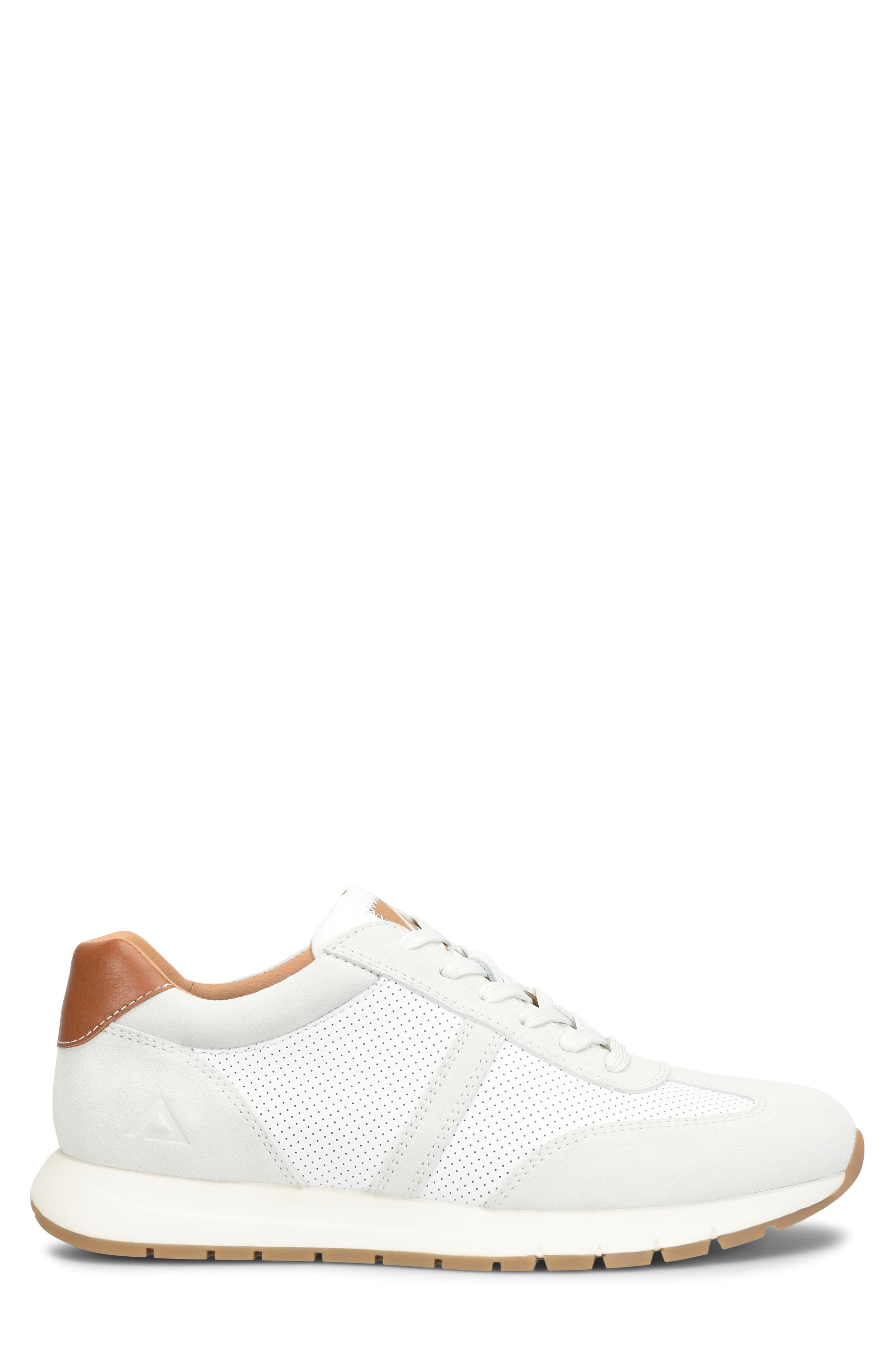 Hudson Faux Leather Sneaker, Alternate, color, WHITE/COR LUGGAGE