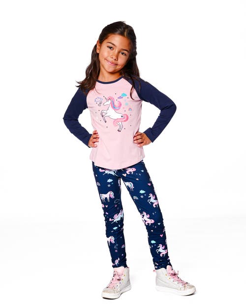 Deux Par Deux Jersey Raglan Sleeve Tee In Pink