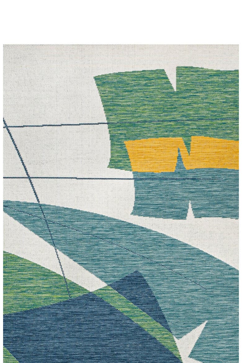 Shelby Coastal Vintage Abstract Palm Leaf Indoor/Outdoor Area Rug, Alternate, color, Green/Cream