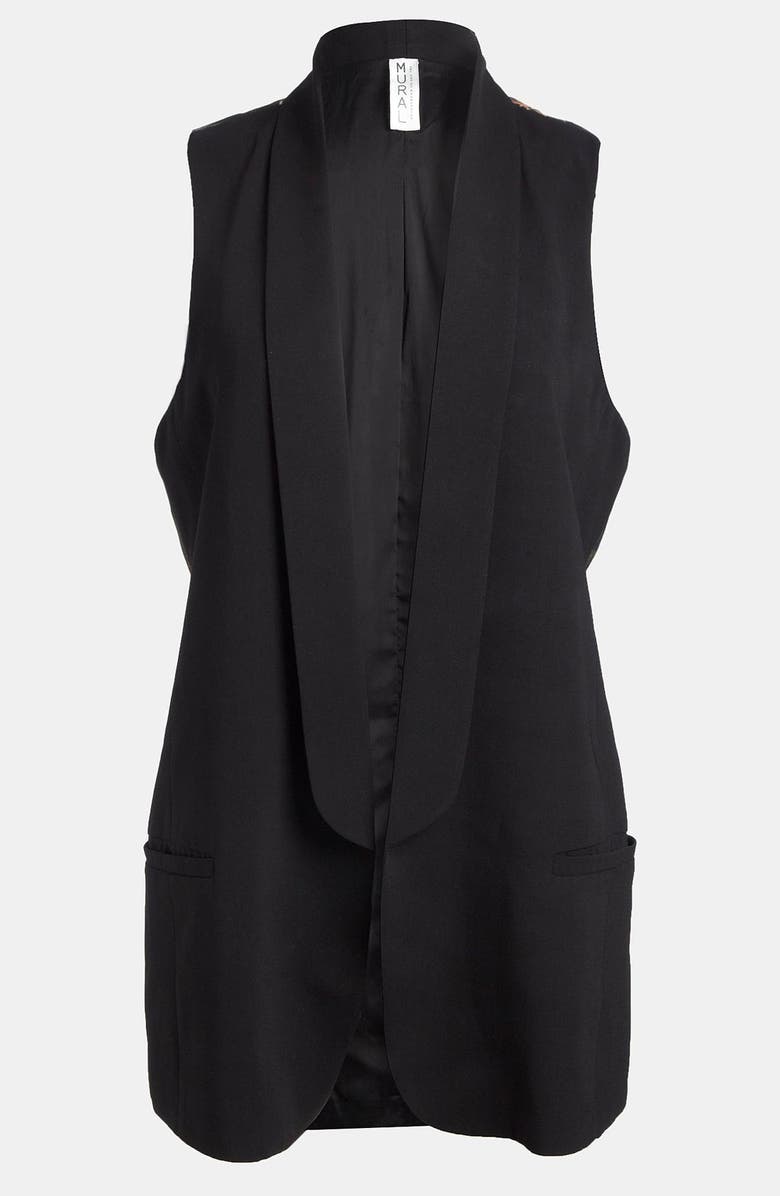 Mural Floral Print Tux Vest, Main, color, 