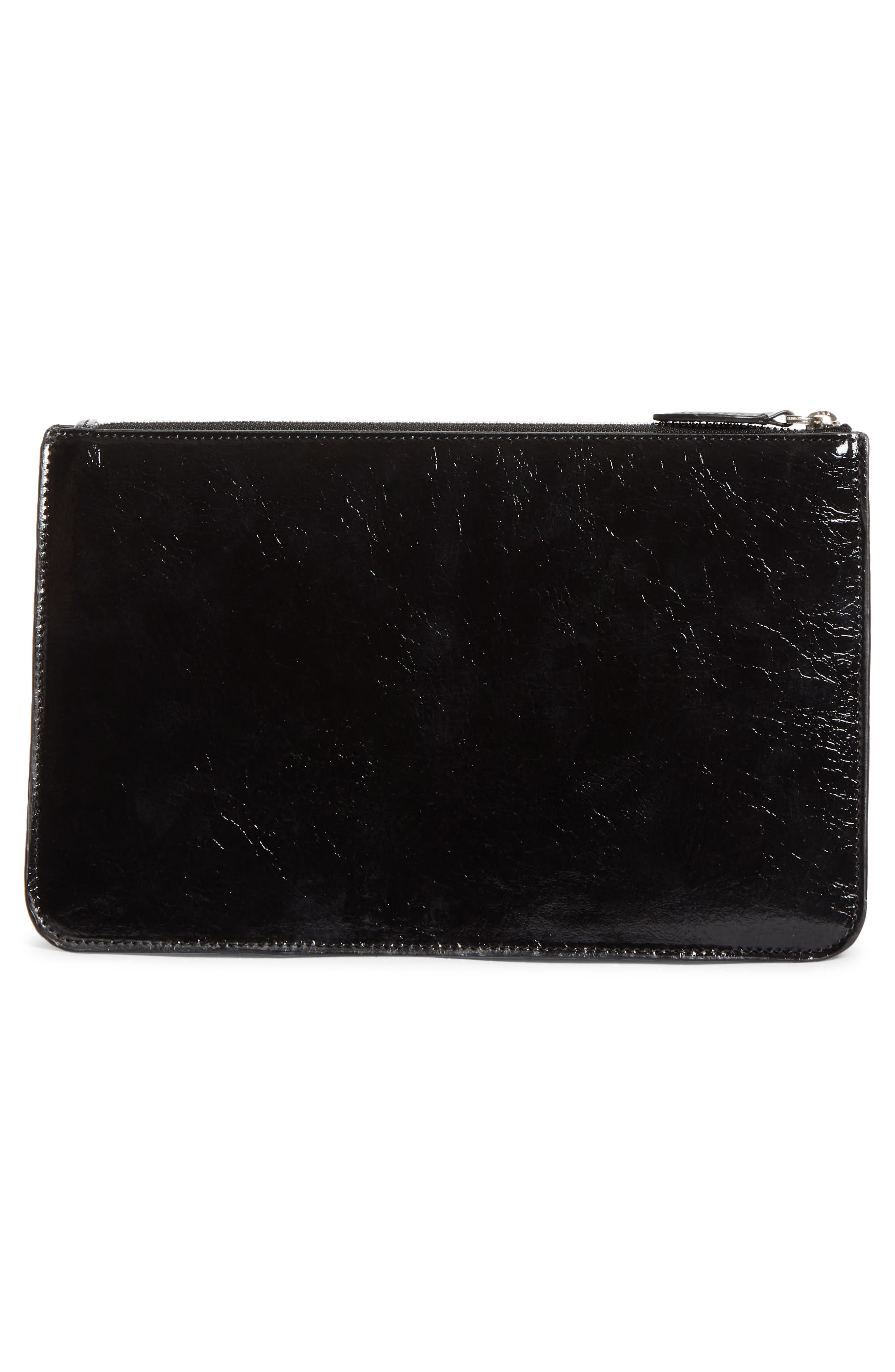 TOTEME Threefold Naplak Leather Clutch, Alternate, color, Black