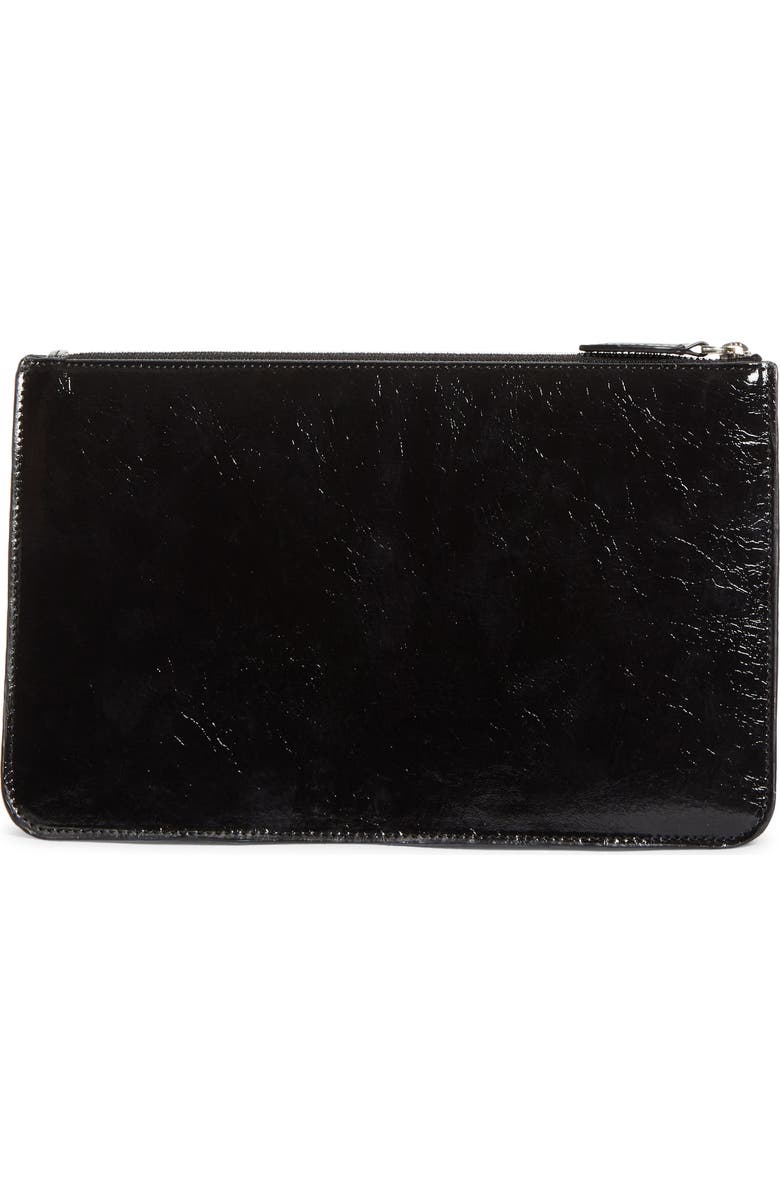 TOTEME Threefold Naplak Leather Clutch, Alternate, color, Black
