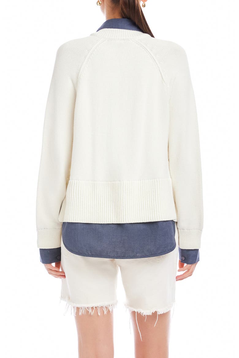 Carrie Mixed Media Sweater, Alternate, color, OFF WHITE