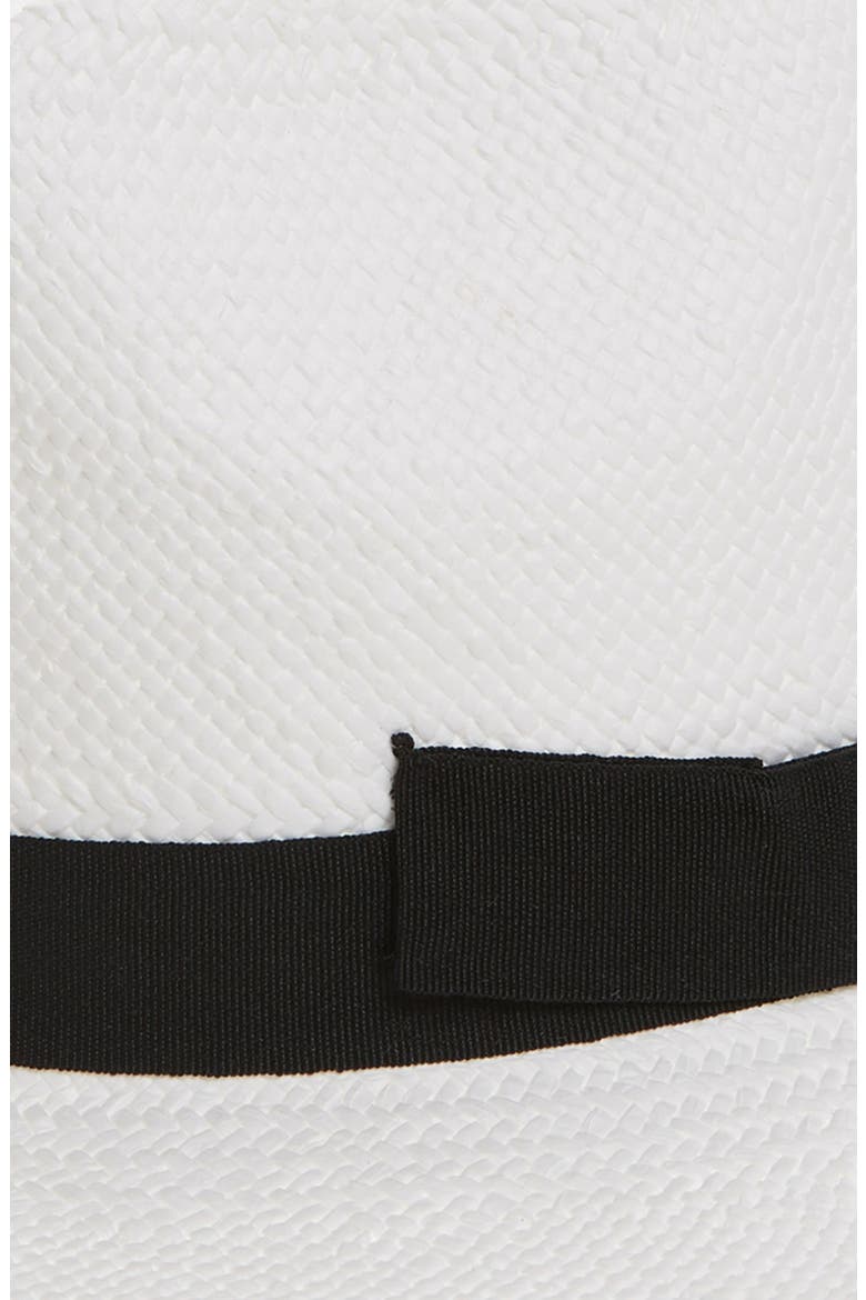 Woven Straw Panama Hat, Alternate, color, WHITE