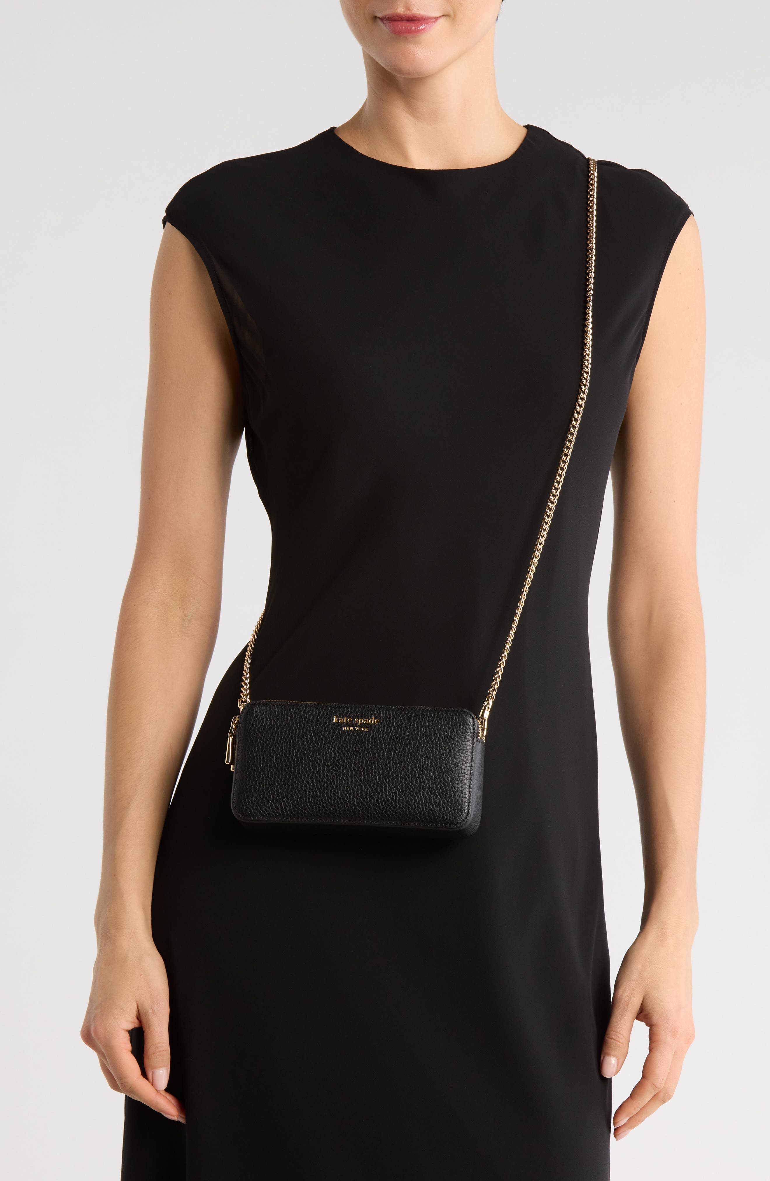 Kate Spade New York taylor pebbled leather double zip crossbody bag, Alternate, color, 