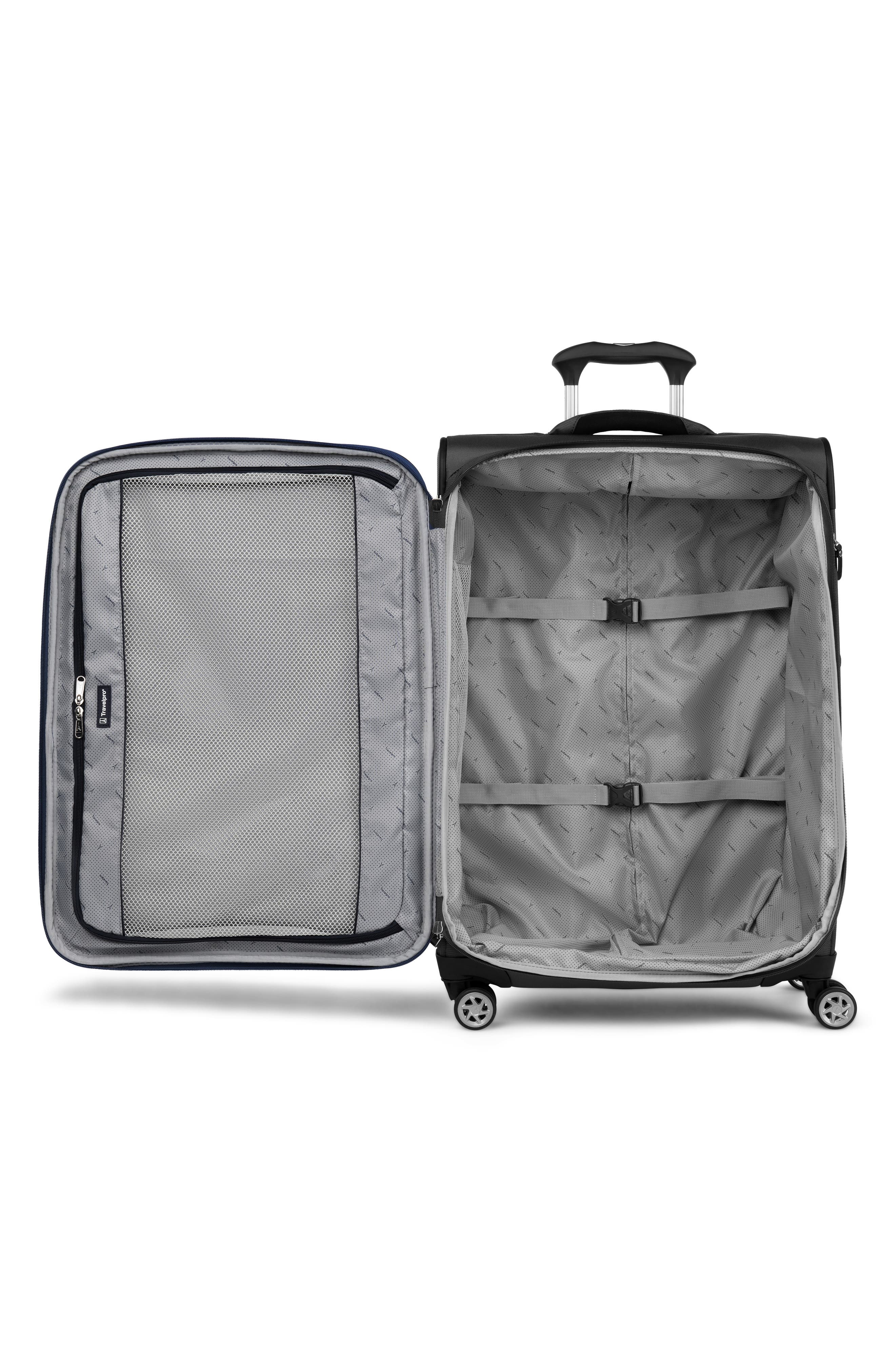 TRAVELPRO WAB6 Medium Checked Expandable Softside Spinner Luggage, Alternate, color, Black