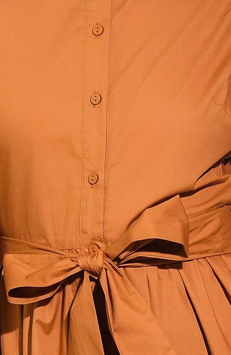 FLYING TOMATO Solid Mini Shirtdress, Alternate, color, Caramel