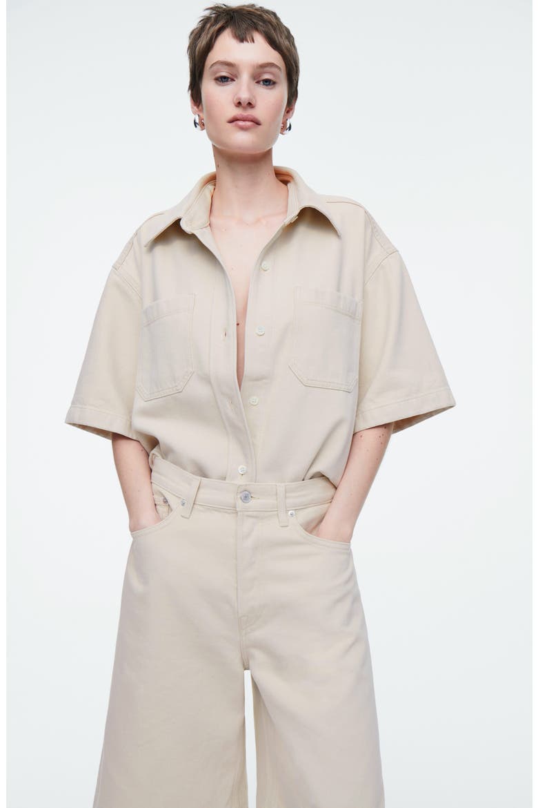 Long Denim Shorts, Alternate, color, WHITE LIGHT