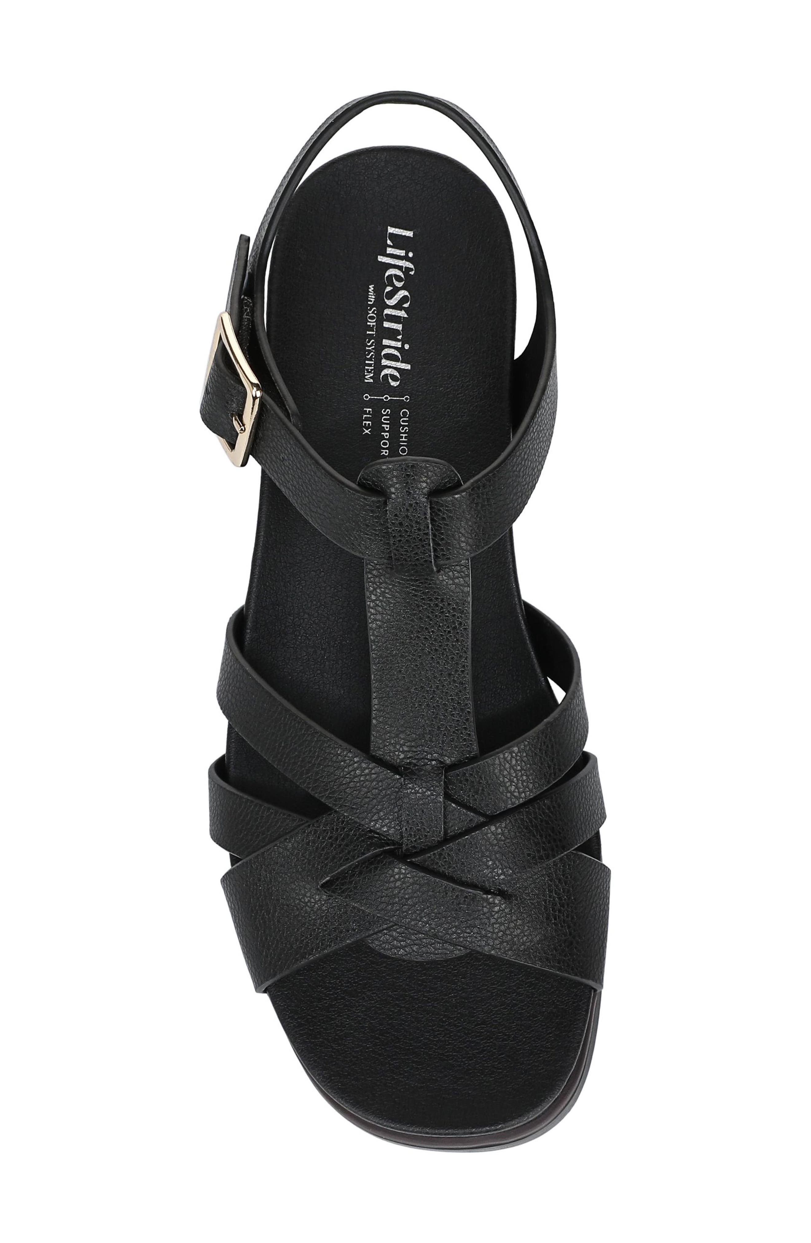 LifeStride Grandiose Platform Wedge Sandal, Alternate, color, Black