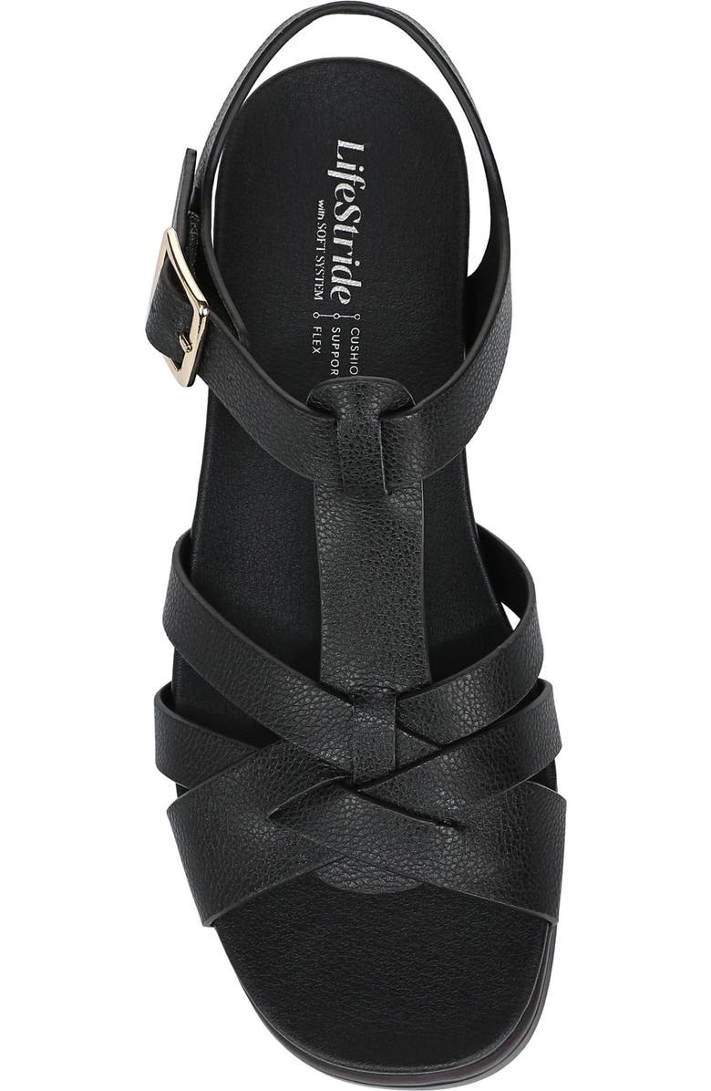LifeStride Grandiose Platform Wedge Sandal, Alternate, color, Black