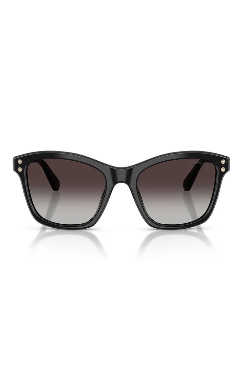 54mm Gradient Square Sunglasses, Main, color, BLACK / GRADIENT GREY