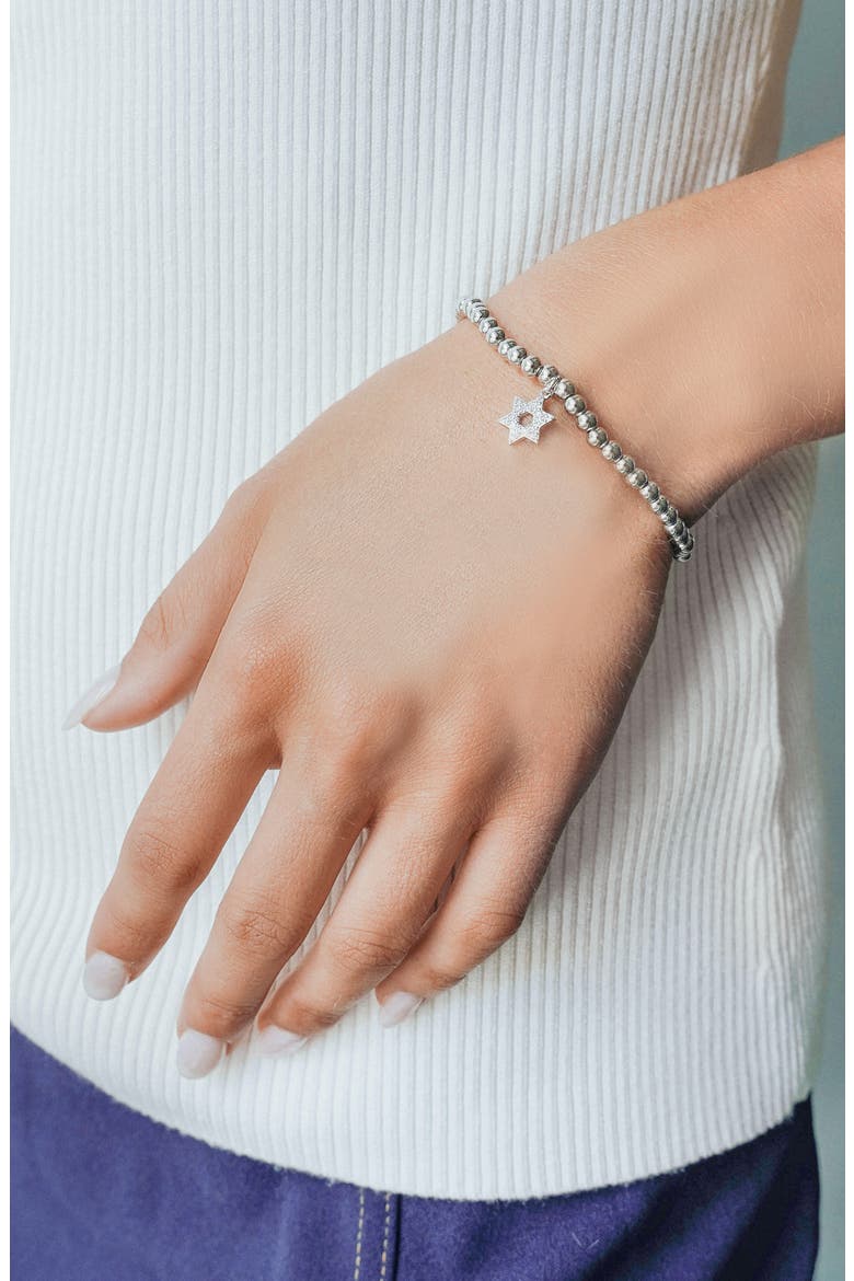 Star of David Stretch Bracelet, Alternate, color, SILVER