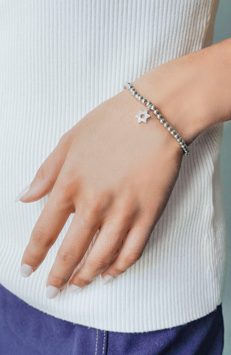 MARLYN SCHIFF Star of David Stretch Bracelet, Alternate, color, Silver