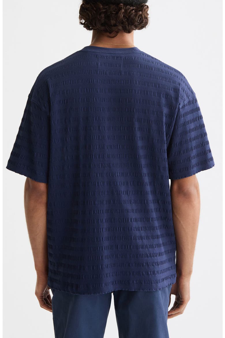 Texture Stripe T-Shirt, Alternate, color, PEACOAT