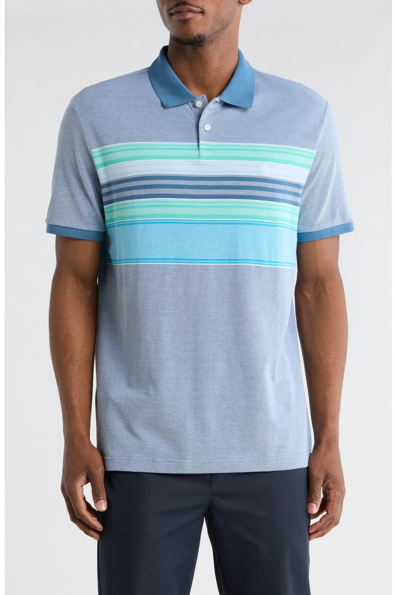 Stripe Cotton Polo, Main, color, COPEN BLUE
