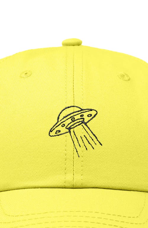 Dalix Ufo Embroidered Adjustable Dad Cap In Yellow