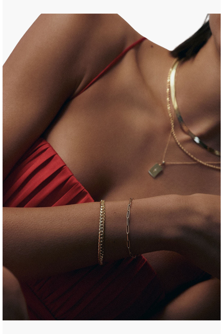Paperclip Link Chain Bracelet, Alternate, color, Gold