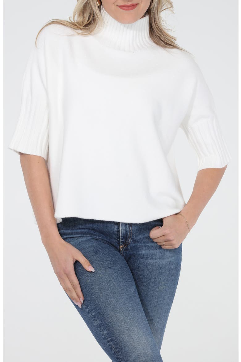 Mock Neck Boxy Sweater, Main, color, IVORY