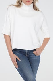 RAIN AND ROSE Mock Neck Boxy Sweater
