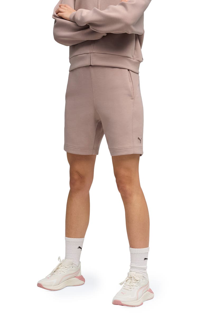 PUMA CLOUDSPUN Bike Shorts, Main, color, Sandstone Heather