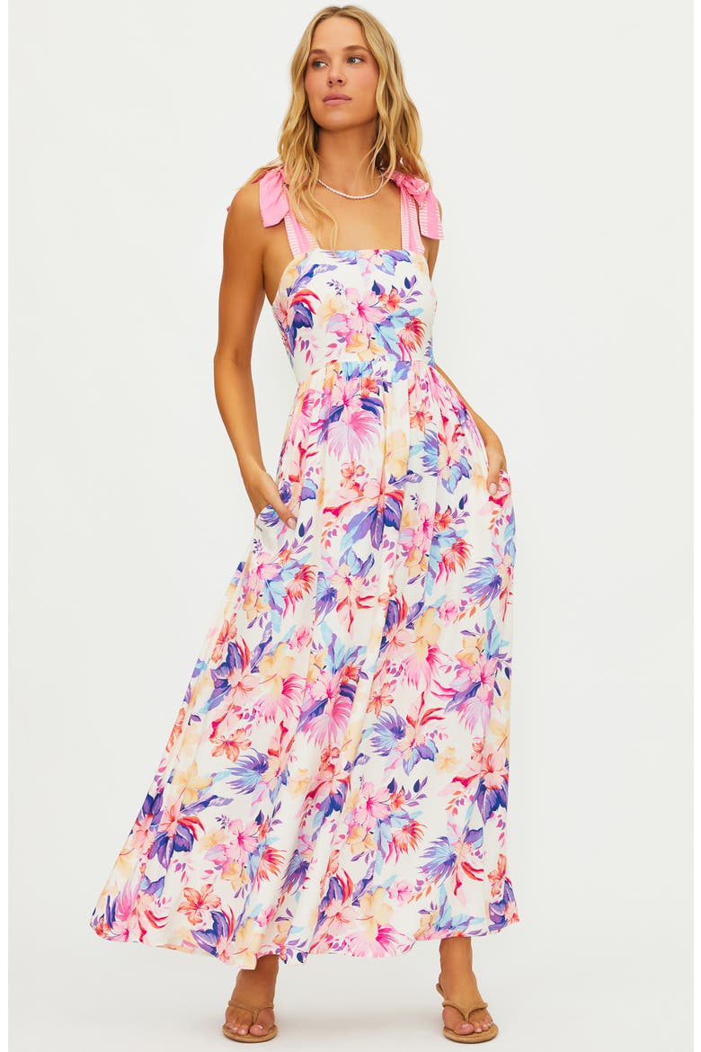 Floral Fit & Flare Dress, Alternate, color, HIBISCUS GARDEN