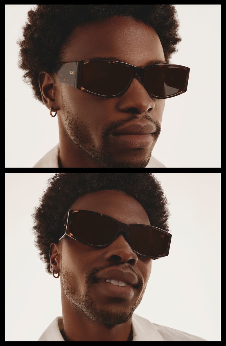 QUAY Not My Fault 63mm Rectangular Sunglasses, Alternate, color, Dark Tort/ Brown