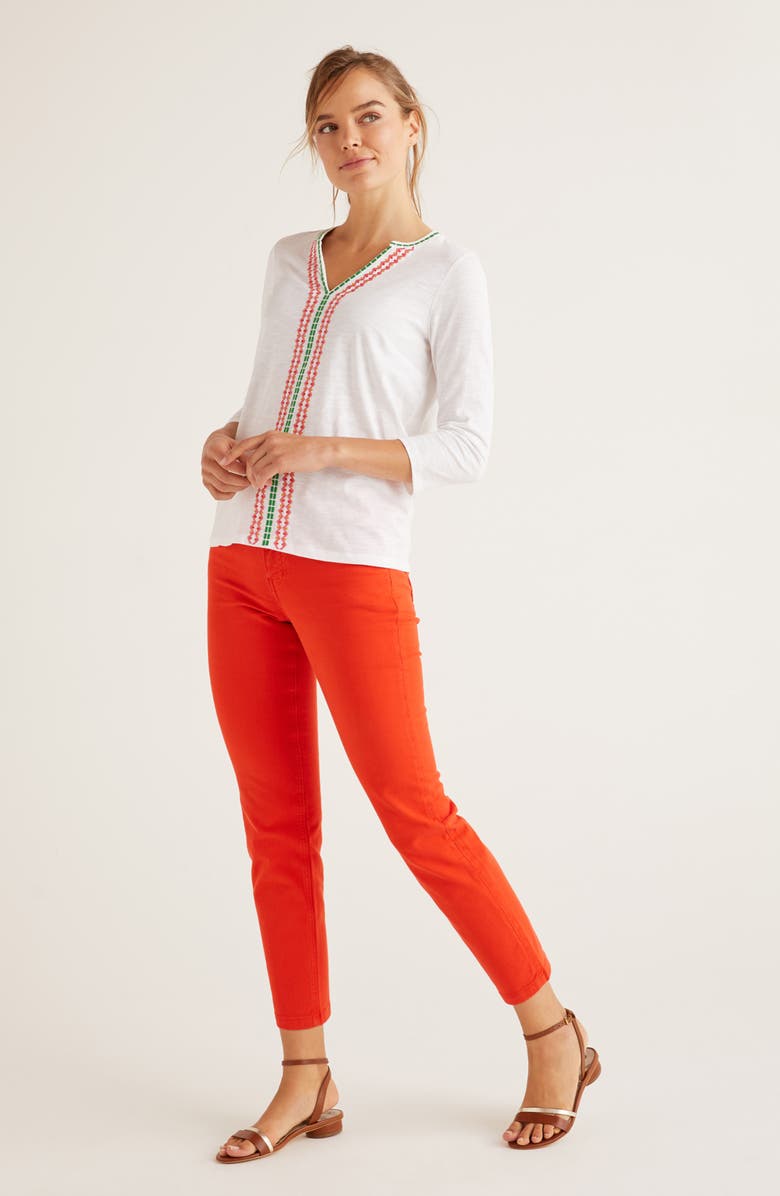 Boden Peggy Embroidered Jersey Top, Alternate, color, 