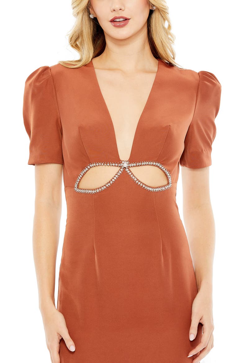 Cutout Column Gown, Alternate, color, NUTMEG