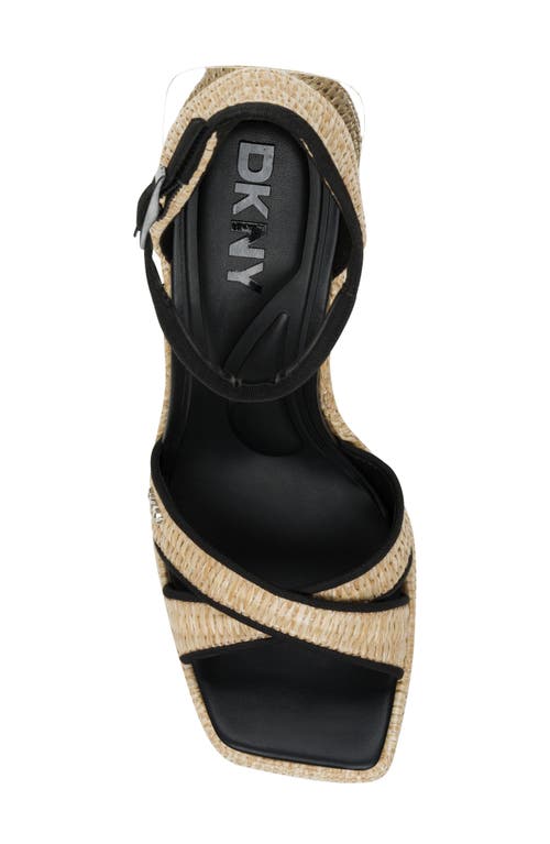 Dkny Linda Ankle Strap Platform Sandal In Natural/black