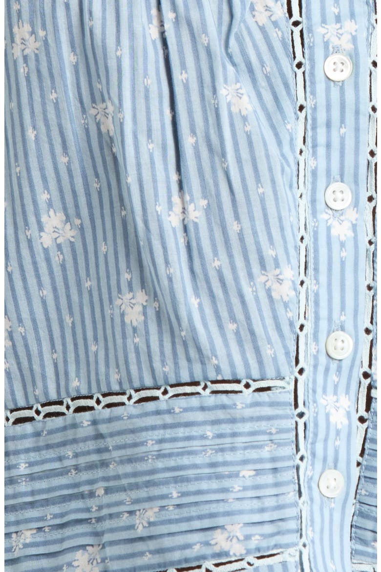 Cotton Voile Short Pajamas, Alternate, color, VINTAGE FLORAL STRIPE