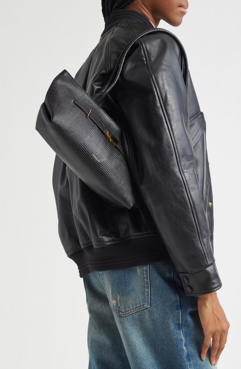 DeMellier The New York Leather Shoulder Bag, Alternate, color, Black Tones