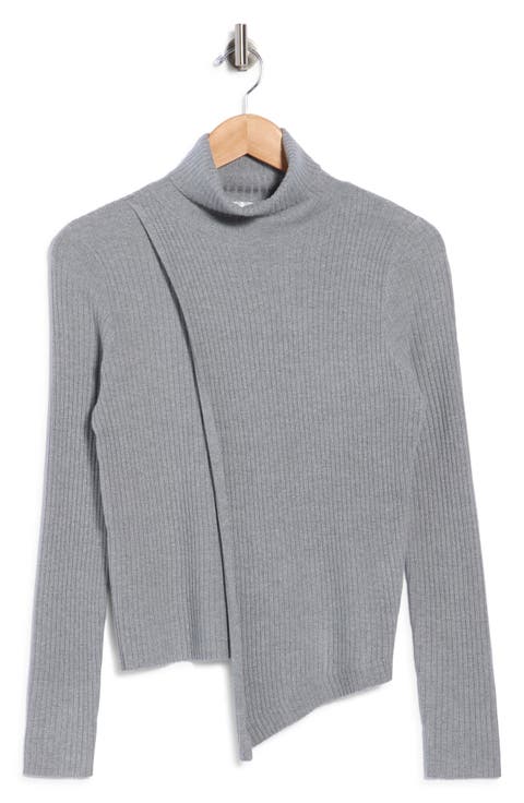 Wrap Neck Ribbed Sweater