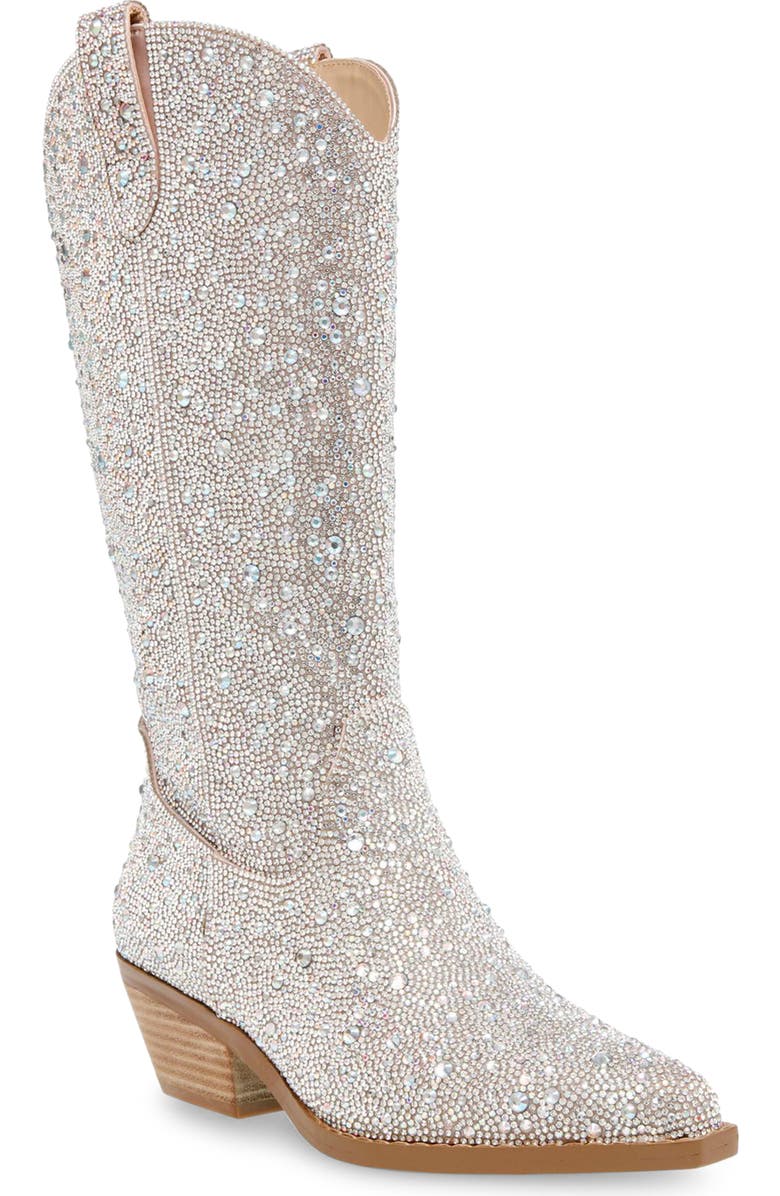 Betsey Johnson Dalas Embellished Western Boot, Main, color,
