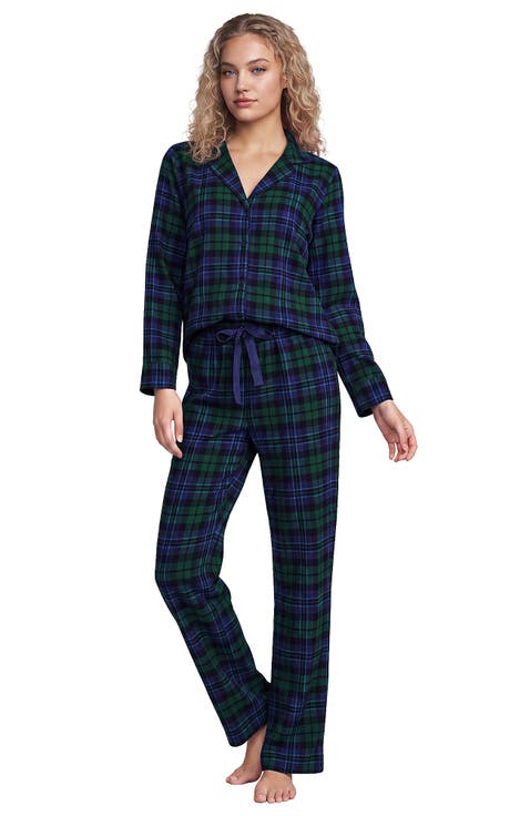 Flannel 2 Piece Pajama Set - Long Sleeve Shirt And Pants