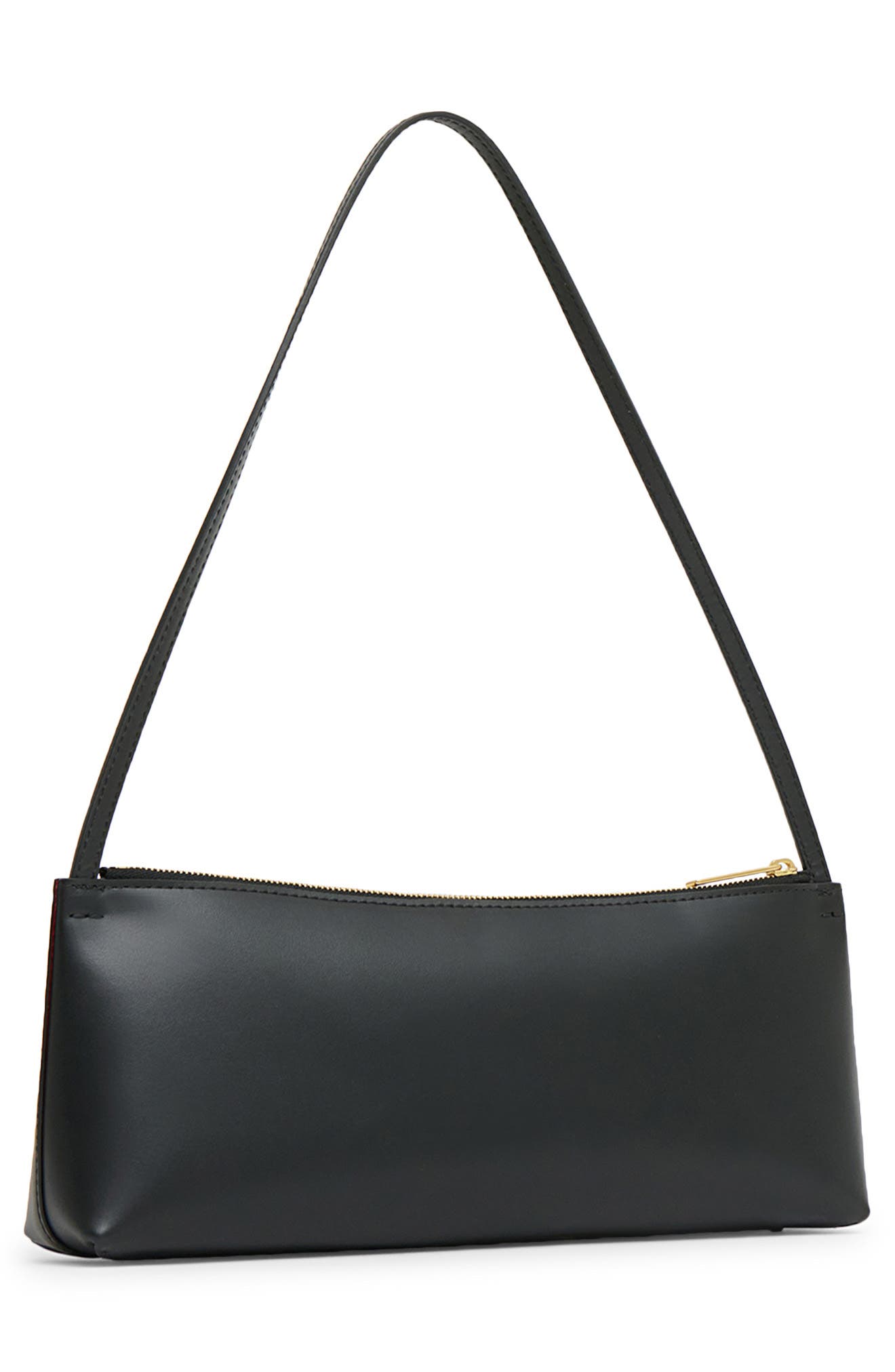 Gaia Leather Baguette Bag, Alternate, color, BLACK/ FLAMMA