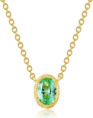 Lafonn Oval Created Sapphire Pendant Necklace