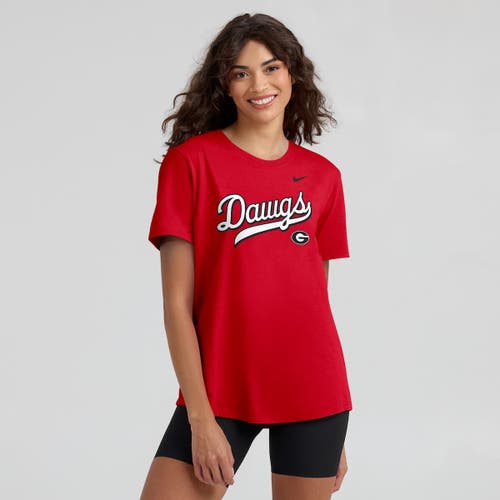 Nike Red Georgia Bulldogs Local Script T-shirt In Red