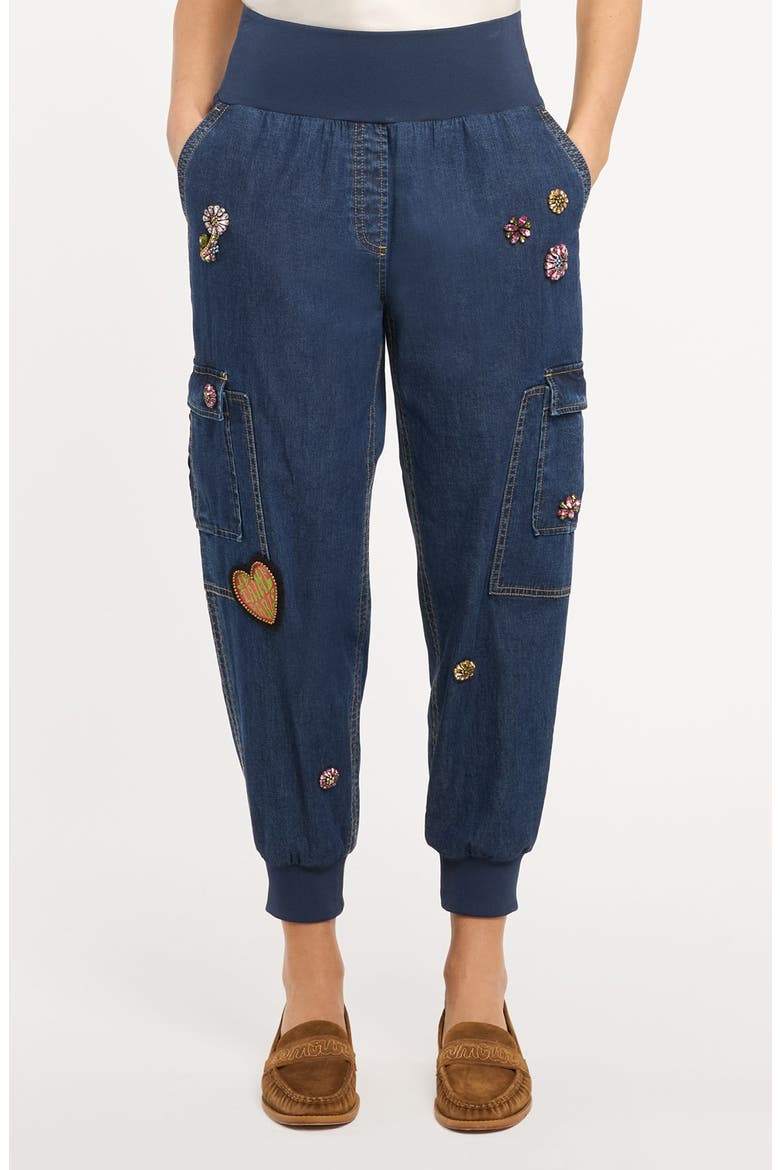 Giles Retro Love Cargo Jeans, Main, color, ABYSS/ MULTI