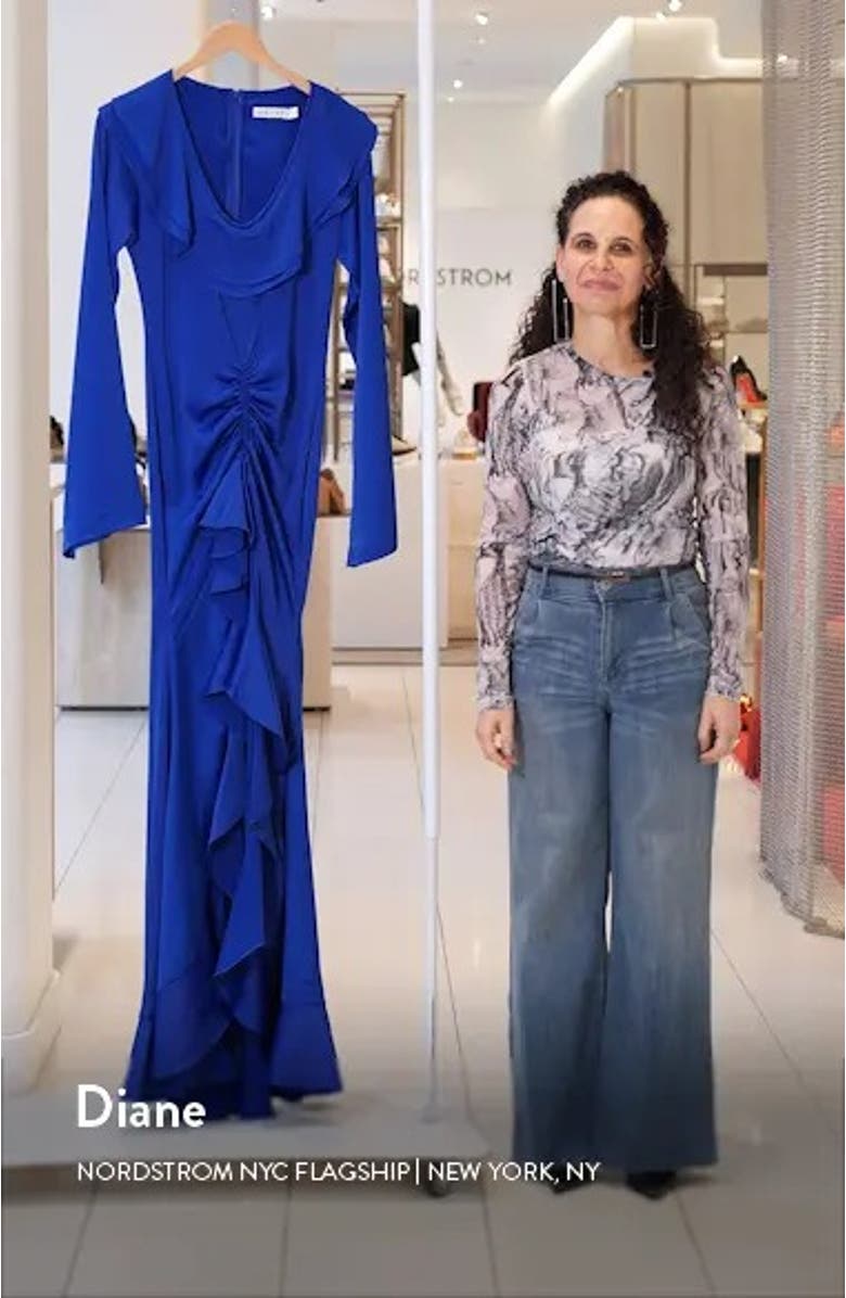 Wally Shirred Long Sleeve Maxi Dress, sales video thumbnail