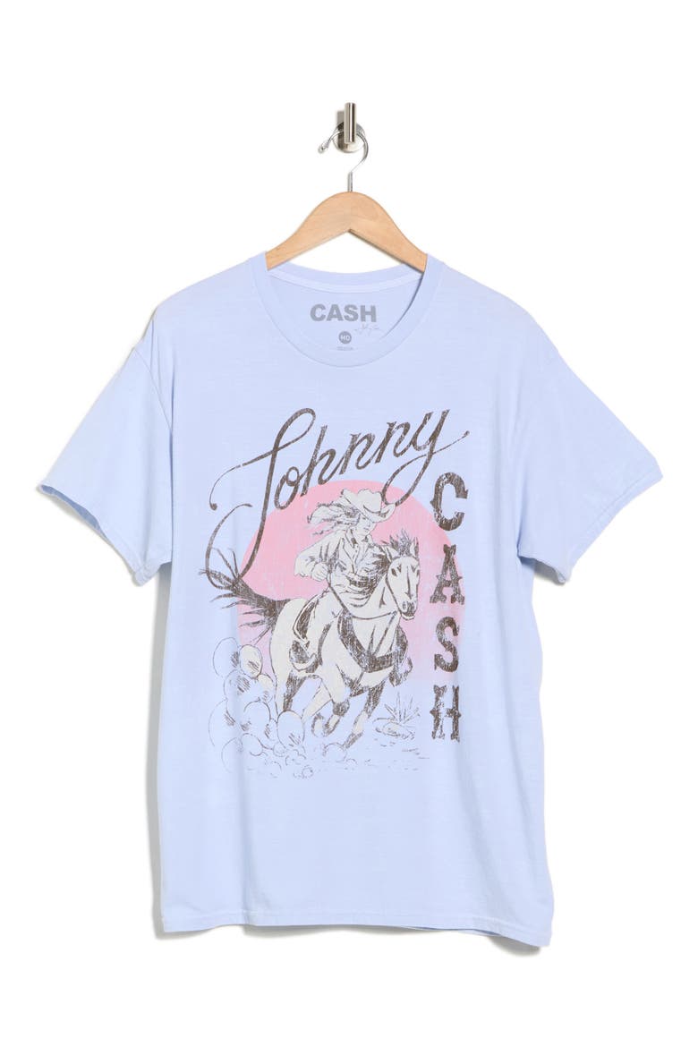 Johnny Cash Cowboy Graphic T-Shirt, Alternate, color, BLUE