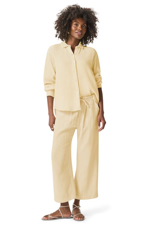 Splendid Adele Oversize Cotton Gauze Button-up Shirt In Limoncello